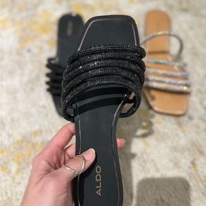 Aldo Black sparkly sandals